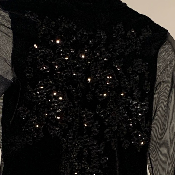 Freeda bodysuit velvet mesh black sequence made in Italy - Picture 5 of 5